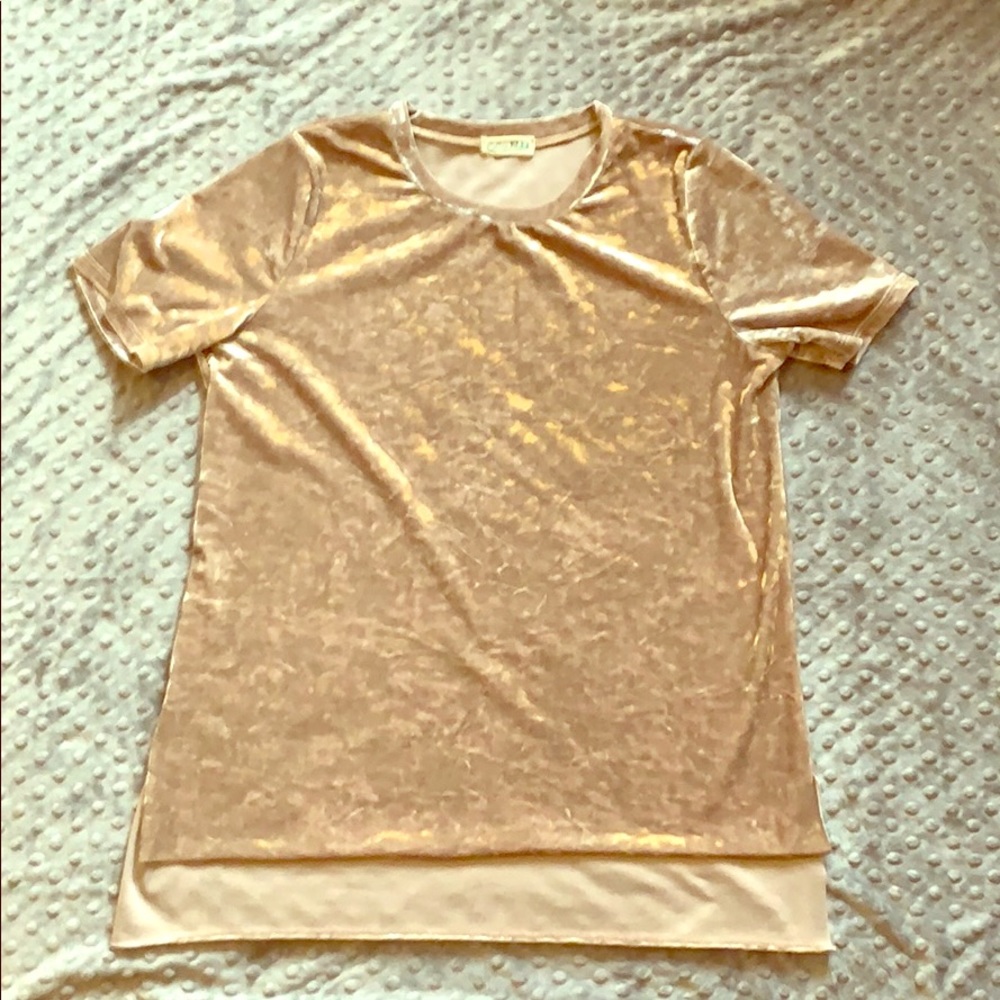 Crushed velvet beige top